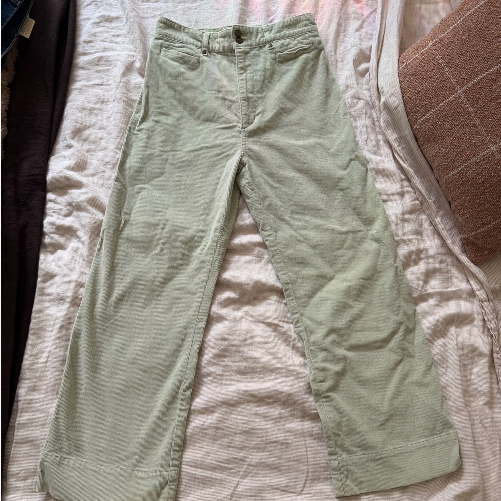 Women's Glassons Straight-Leg Corduroy Pants in Light Sage